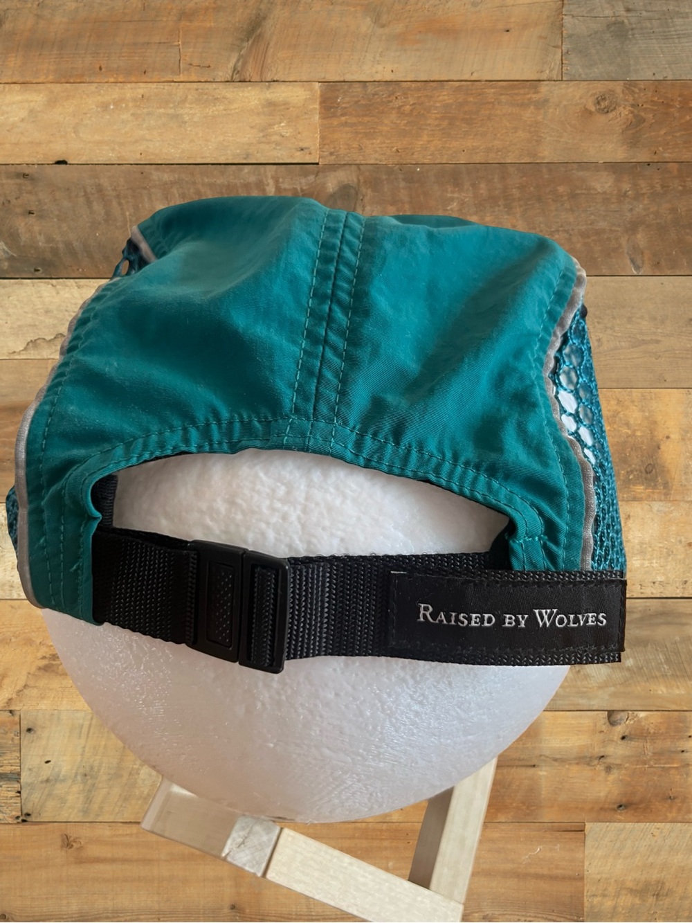 Raised By Wolves Mesh Running Cap Teal Reflective Trim Adjustable - Picture 6 of 9